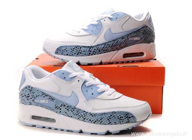 chaussures nike bleu et blanc Air Max 90 (2)